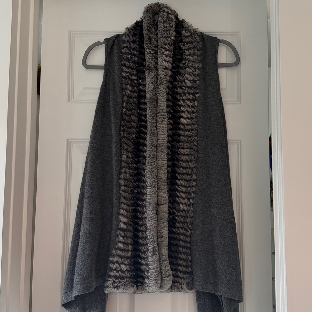 Genuine Fur / Cashmere Drape front Vest.  Women’s Linda Richard’s Luxury, Size M